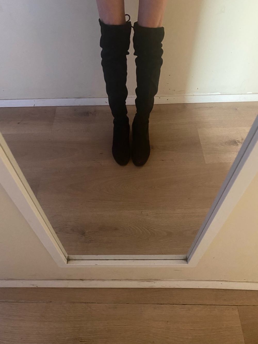 Over-the-Knee Black Suede Slouch Boots